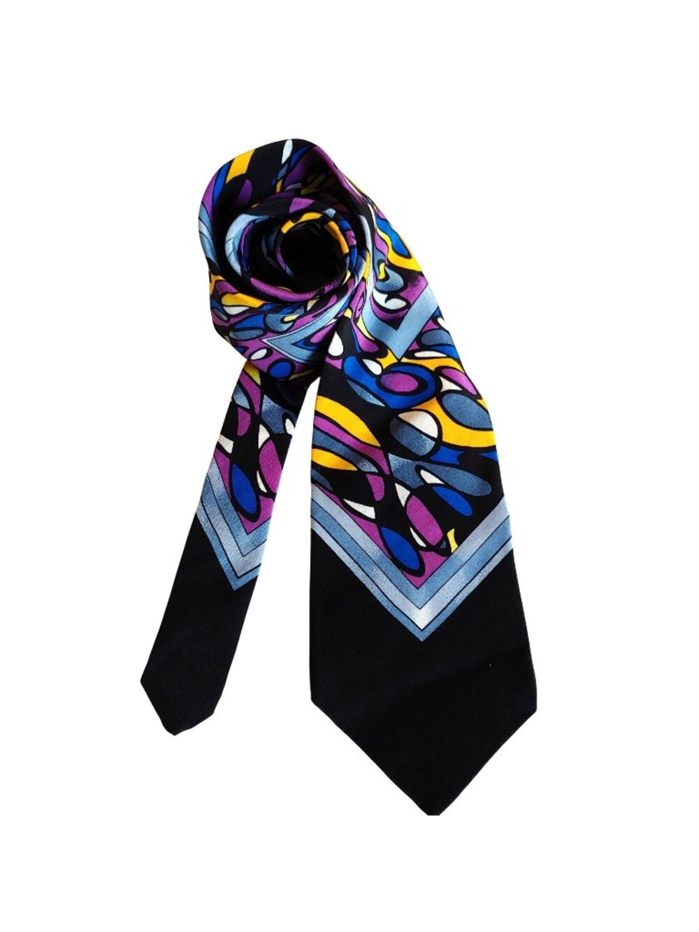 Rush Limbaugh No Boundaries Silk Tie Abstract Stained Glass Art Deco Black USA